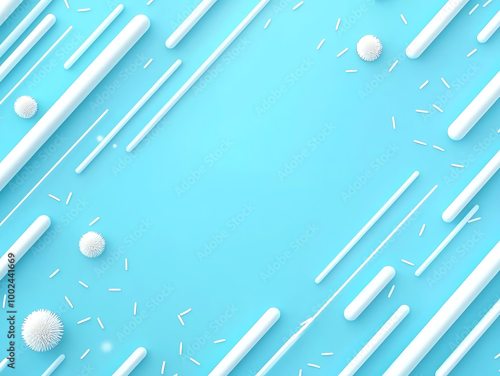 Poster minimalistic abstract composition on a light blue background with white geometric shapes. modern and