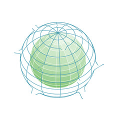 Broken Earth globe model. Ecology and social concept. Abstract geometry shape
