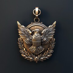 3D Victory Medal Icon: Award for Winning Performance Illustration Logo