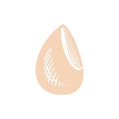 Flat style sponge, beauty cosmetic element, self care. Illustration for beauty salon, cosmetic store, makeup design. Doodle sketch style.