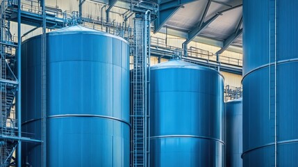 Silos in Industry: Memory of Production Tanks in Stainless Steel Factory