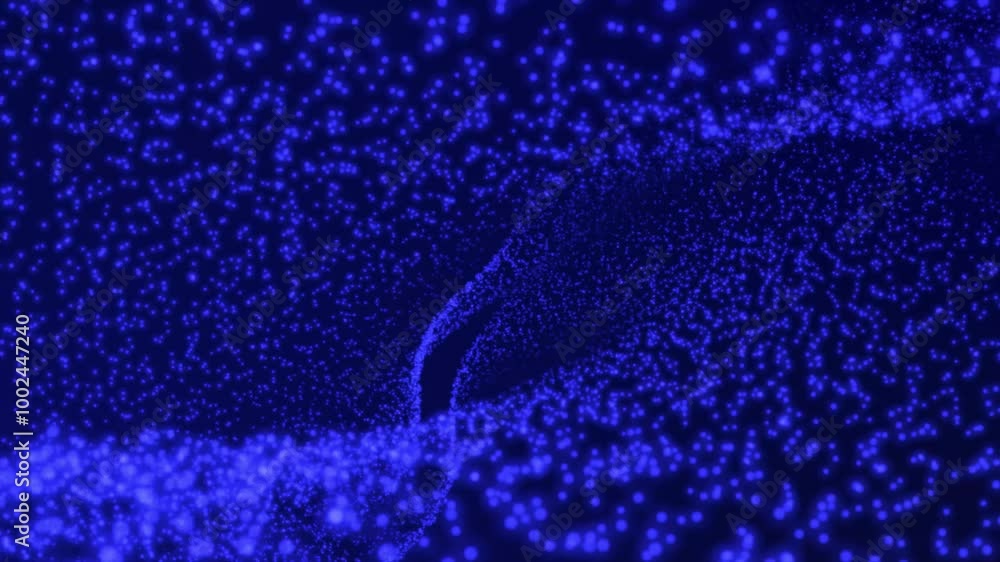 Aufkleber abstract blue particle wavy digital technology mesh seamless loop. abstract futuristic technology an