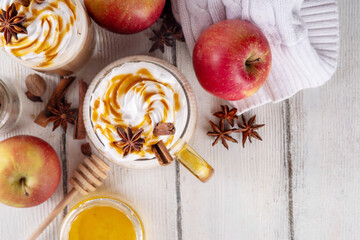 Apple pie spices latte drink