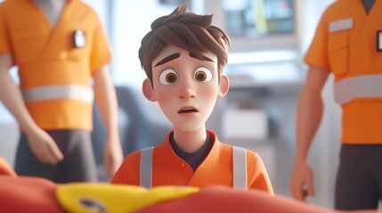 A CGI Animation Highlighting the Dangers of Inadequate First Aid Training in the Workplace, Emphasizing the Need for Certified Personnel On-Site.