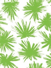 A green and white pattern of leaves with a brush stroke effect