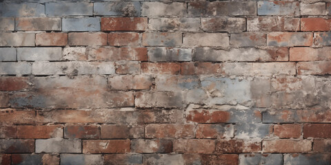 Obraz premium Grunge Brick Wall Texture Red Grey Brown Bricks