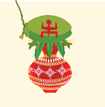 kalash puja or puja ghot for Durga puja festival.