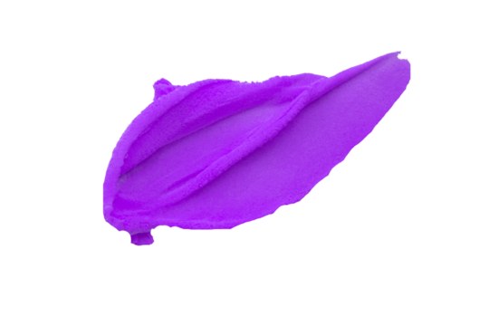Isolated purple clay stain on transparent background.