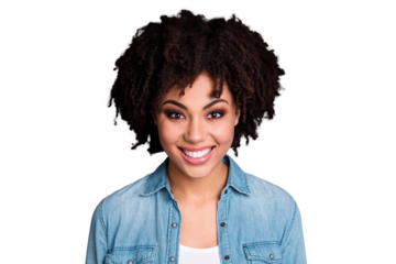 Close up photo of charming sweet pretty teen teenager feel glad enjoy free time weekend isolated wear denim modern clothing on silver background