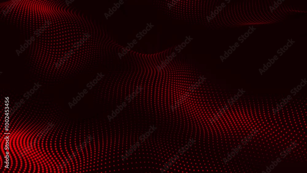 Poster futuristic abstraction and technology red particles dots the background. dot pattern with halftone e