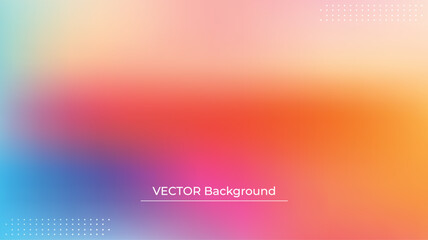 Smooth and blurry colorful gradient mesh background. Modern bright rainbow colors. Easy editable soft colored vector banner template. Premium quality