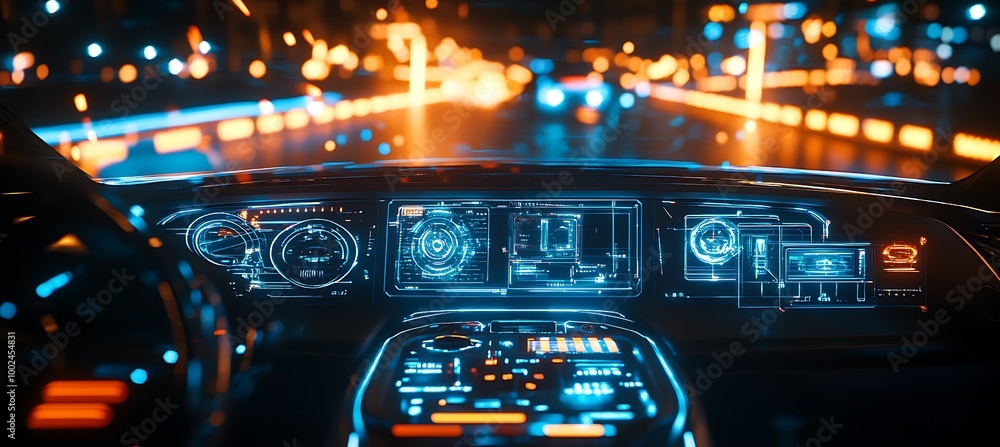 Poster a holographic interface for a smart car with controls and displays