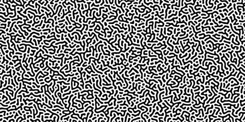 Organic seamless patterns with rounded lines Diffusion reaction background. Monochrome background of natural organic forms motion. Overlay template abstract Turing organic wallpaper background.