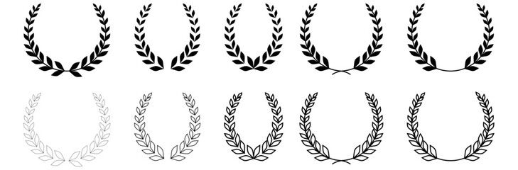 Laurel wreath silhouette vector collection. © muqadsa