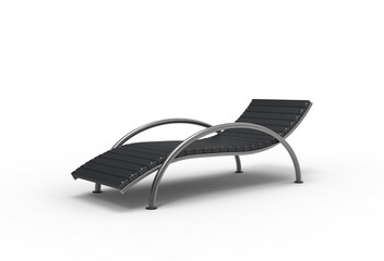 beach chair angle view with shadow 3d render