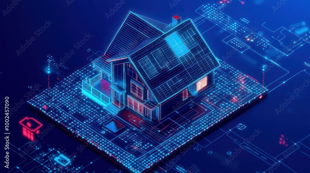 Poster A 3D Model of a Smart Home with Connected Systems