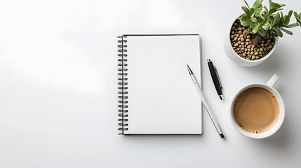 "Soft Minimalism: Simple Desk Setup with Notebook and Pen in Natural Light"
