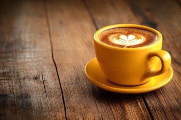 Fototapeta premium Latte art is the art of creating patterns on the milk foam in a latte. It reflects the creativity and attention to detail, perfect for advertising, cafes or products related to lifestyle and coffee.