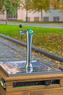 Slovenian Zlatorog Lasko Beer Tap Faucet at Garden Pub in Belgrade Serbia