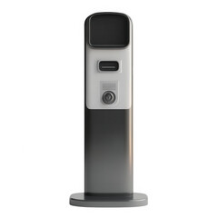 A black and white image of a device with a white background