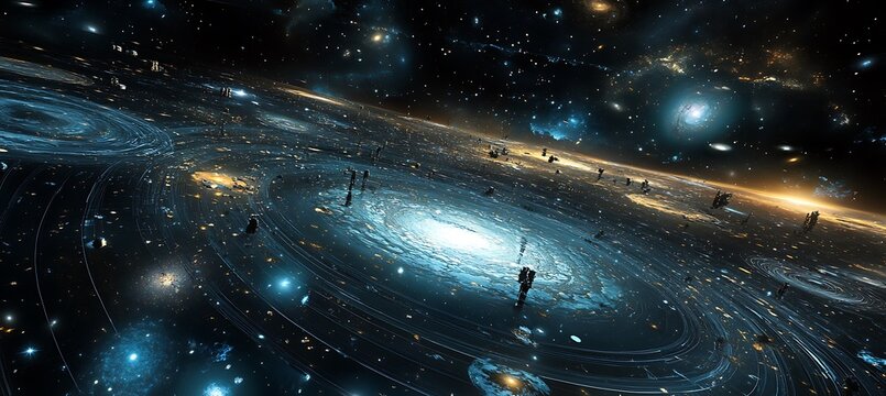 A holographic map of the universe showing stars and galaxies