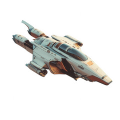 A white and red space ship with the number 24 on the side