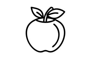 Minimalist Geometric Apple Outline in a Clean Vector Illustration
