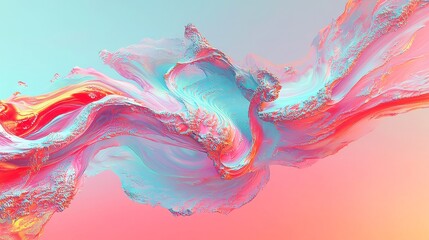 Fototapeta premium Vibrant Fractal Symphony, an intricate abstract design bursting with color, ideal for wallpapers, posters, clothing prints, and artistic booklets, captivating and visually engaging.