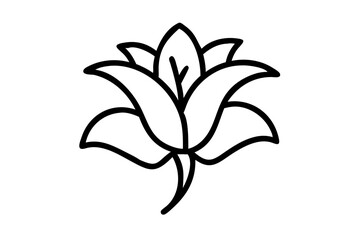 Sleek Lily Flower Vector Illustration in Minimalist Aesthetic Design
