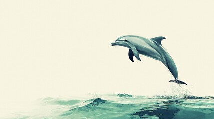   A dolphin leaps from the water with its mouth agape and head elevated