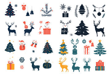 Decorative Christmas Elements Vector Illustration