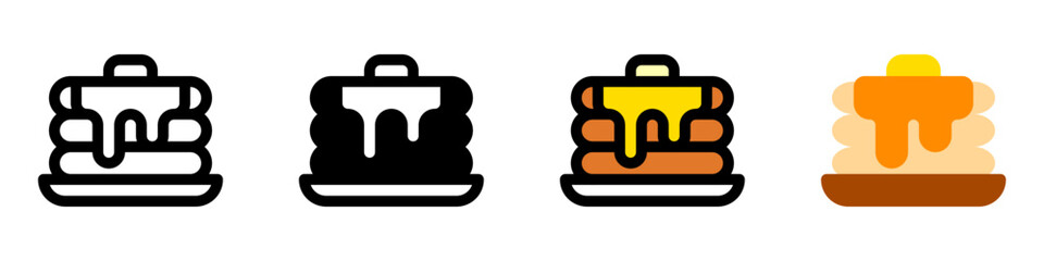 Editable pancake with maple syrup and butter vector icon. Bakery, cooking, food. Part of a big icon set family. Perfect for web and app interfaces, presentations, infographics, etc