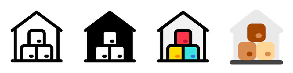 Editable warehouse vector icon. Shipping, delivery, e-commerce, transport, logistics. Part of a big icon set family. Perfect for web and app interfaces, presentations, infographics, etc