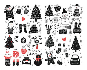 Decorative Christmas Elements Vector Illustration