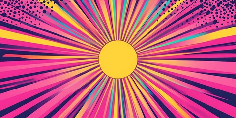 abstract pink, colorful background with bright neon rays and glowing lines
