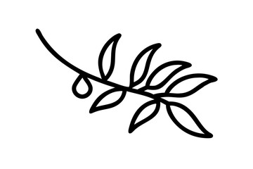 A Sleek Olive Branch Vector Illustration Perfect for Nature Themed Designs
