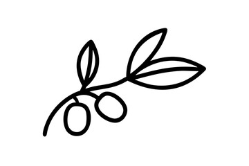 Stylish Olive Branch Vector Design Ideal for Natural Themes and Organic Products
