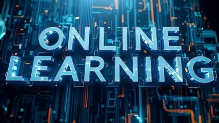  online learning typography, digital background, methods for effective education 