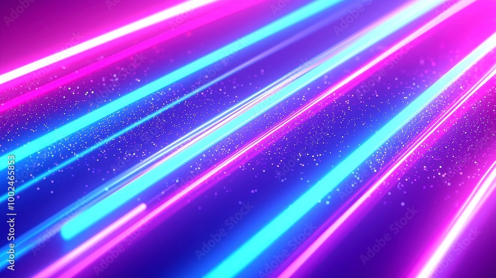Poster vibrant neon motion, a dynamic blend of purple and blue gradients creating a captivating soft backdr