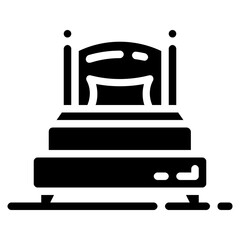 bed glyph vector icon