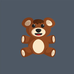bear doll in flat vector design