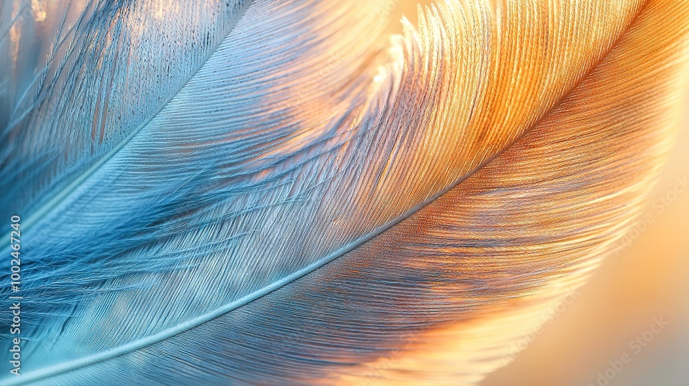 Sticker    a colorful bird's feathers with a sharp focus on the subject and a blurred background