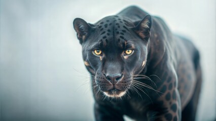 Black Jaguar with Intense Gaze in Stealth Mode







