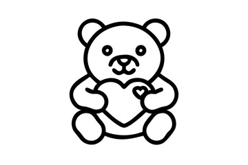 Cute Vector Illustration of a Teddy Bear Holding a Flower Perfect for Gifts
