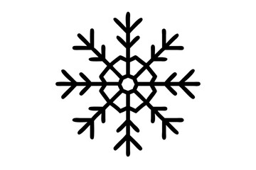 Intricate Vector Illustration of a Symmetrical Snowflake Capturing Winter's Beauty
