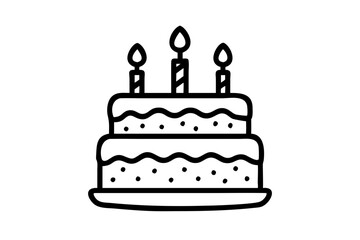 Delightful Layered Birthday Cake Vector Design Perfect for Invitations
