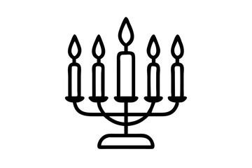 Beautiful Kinara Design Featuring Seven Candles Vector Art Perfect for Festive Occasions
