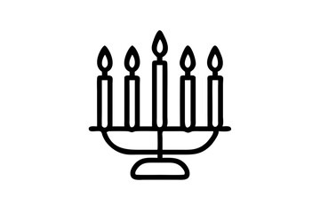 Stunning Kinara with Seven Candles Vector Illustration for Celebrating Cultural Traditions
