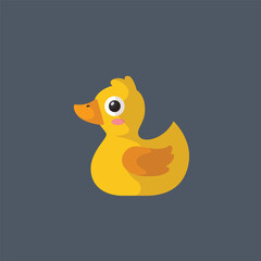 yellow duck in flat vector design.