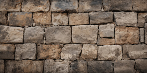Obraz premium Stone Wall Texture Rough Rustic Brown Grey
